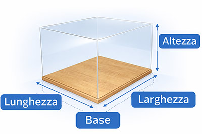 Dimensioni ESTERNE teca
